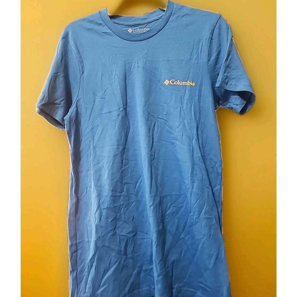 Columbia Short Sleeve Shirt Shirt Small Blue Graphic Print New Excellent CR10